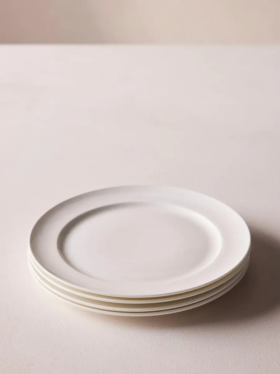 4-Piece Starter Plate Set - White, Bone China image