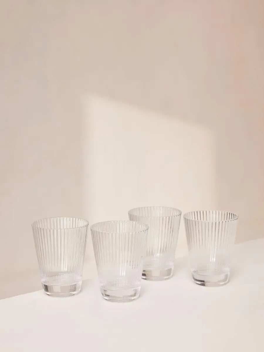 4-Piece Water Glass Set - Fluted Glass image