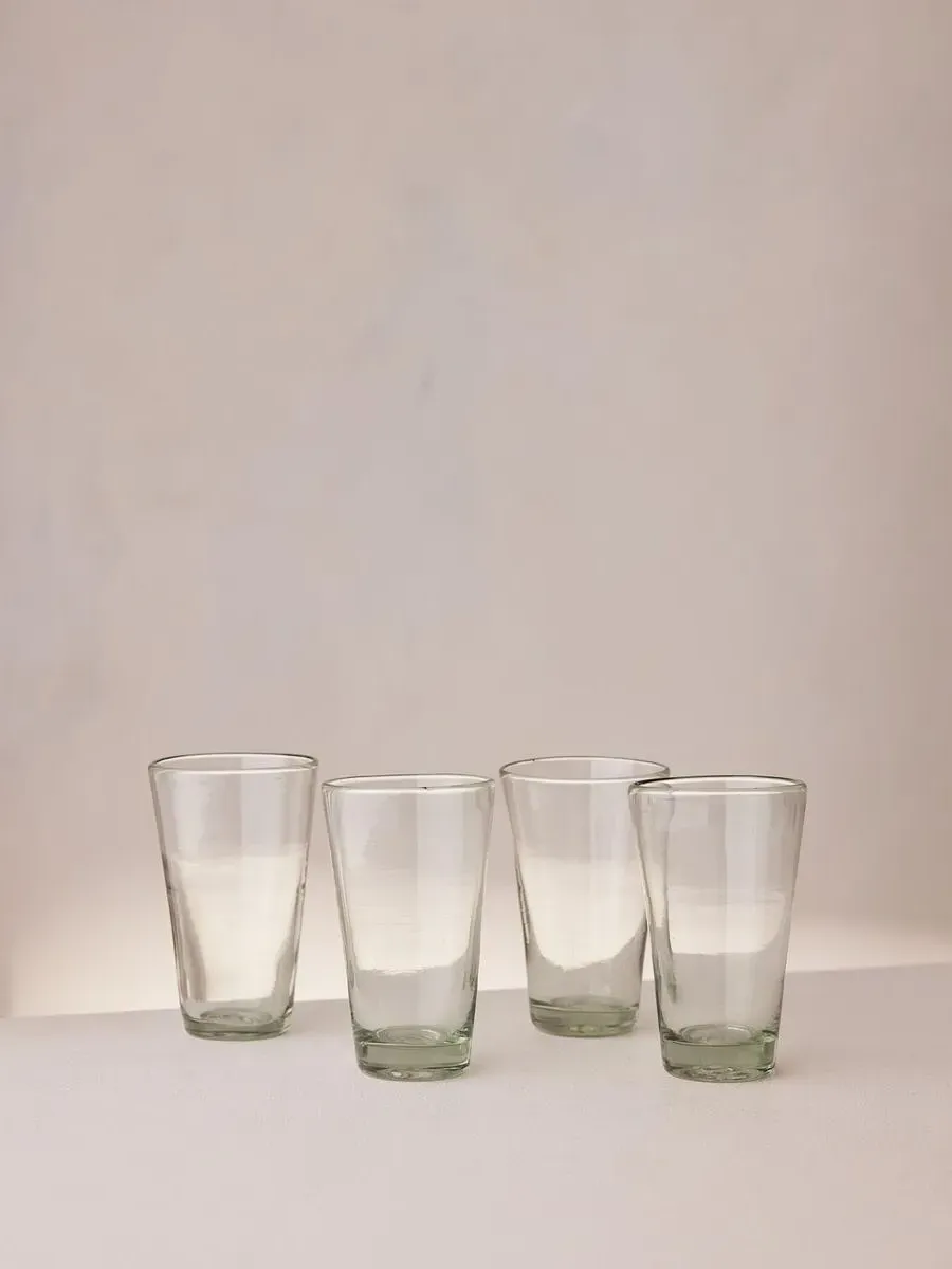 4-Piece Water Glass Set - Recycled Glass image