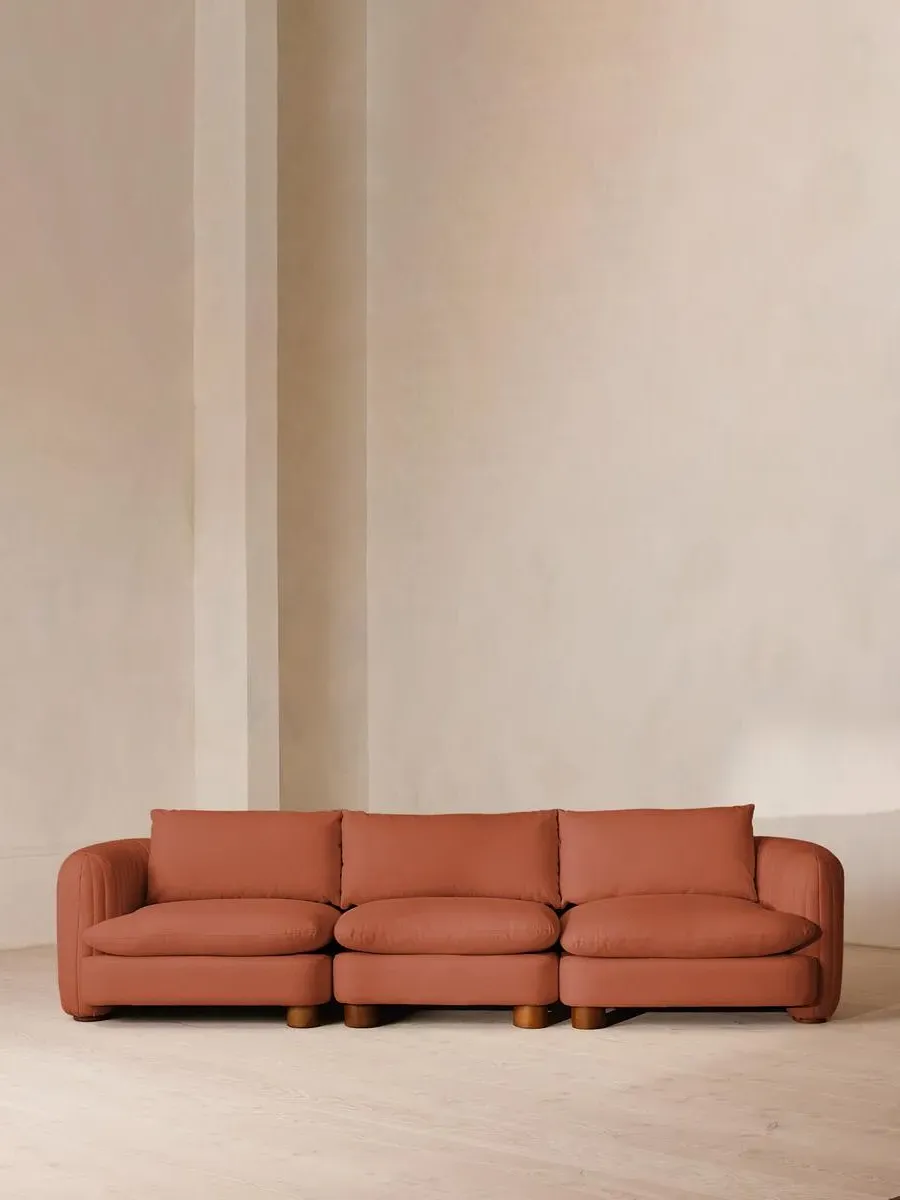 4-Seater Modular Sofa - Antique Rose, Linen