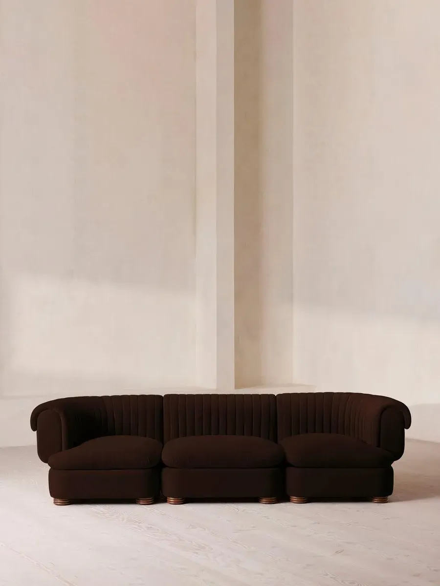 4-Seater Modular Sofa - Chocolate, Velvet