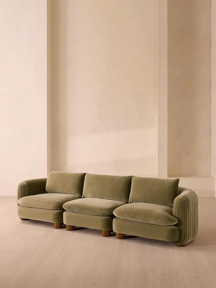4-Seater Modular Sofa Deep Sit - Lichen, Velvet