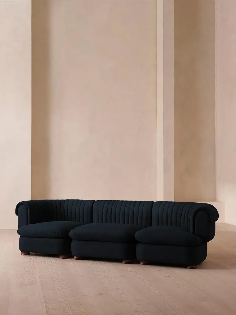 4-Seater Modular Sofa - Indigo, Linen