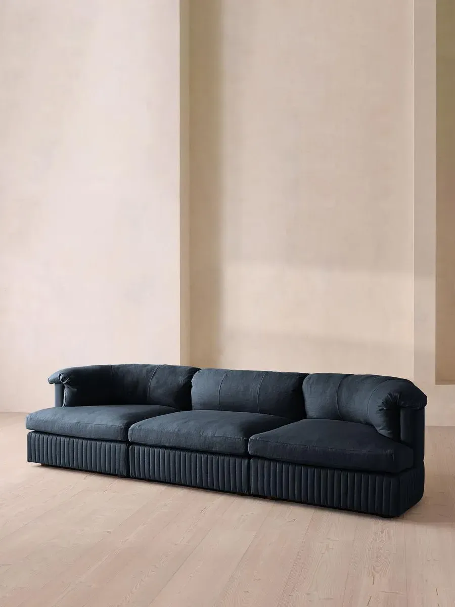 4-Seater Modular Sofa - Indigo, Linen