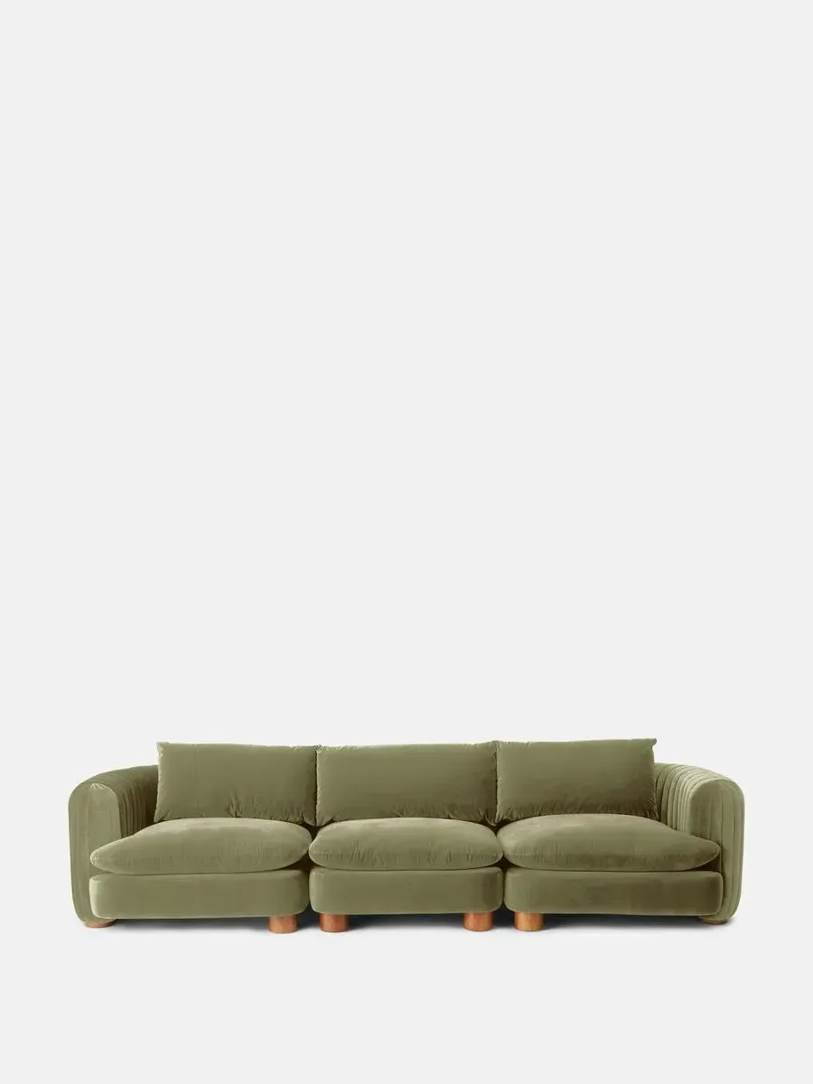 4-Seater Modular Sofa - Lichen, Velvet