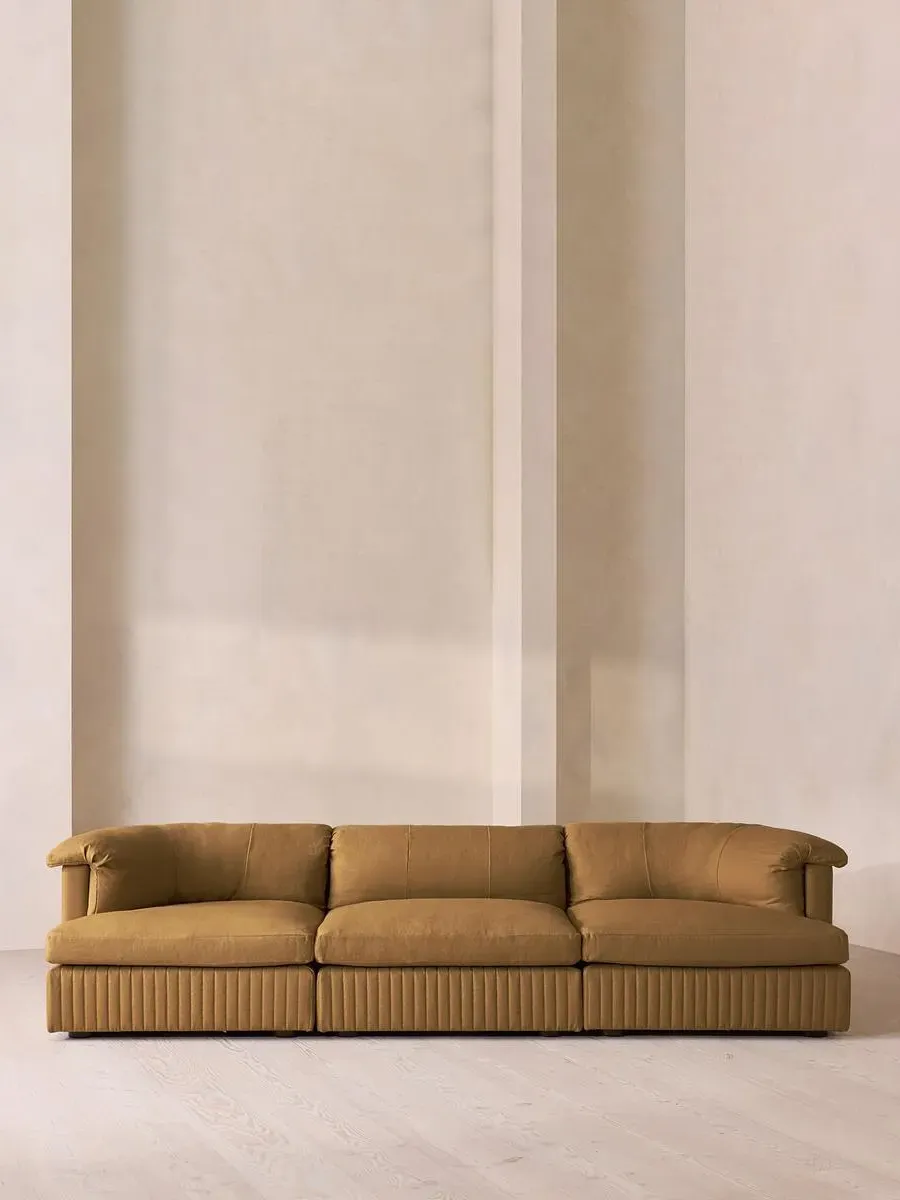 4-Seater Modular Sofa - Ochre, Linen