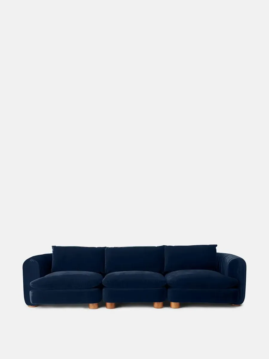 4-Seater Modular Sofa - Royal Blue, Velvet