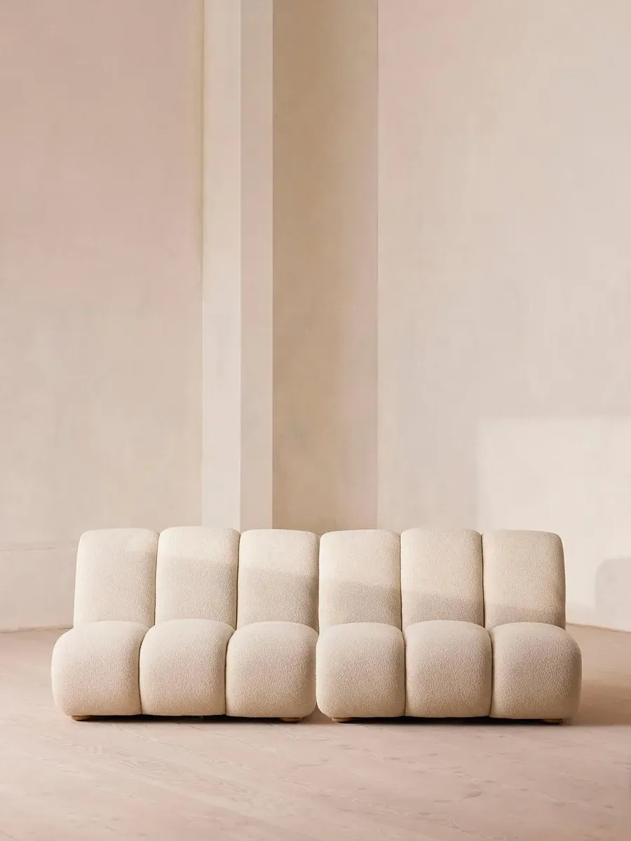 4-Seater Modular Sofa with Oak Sides - Natural