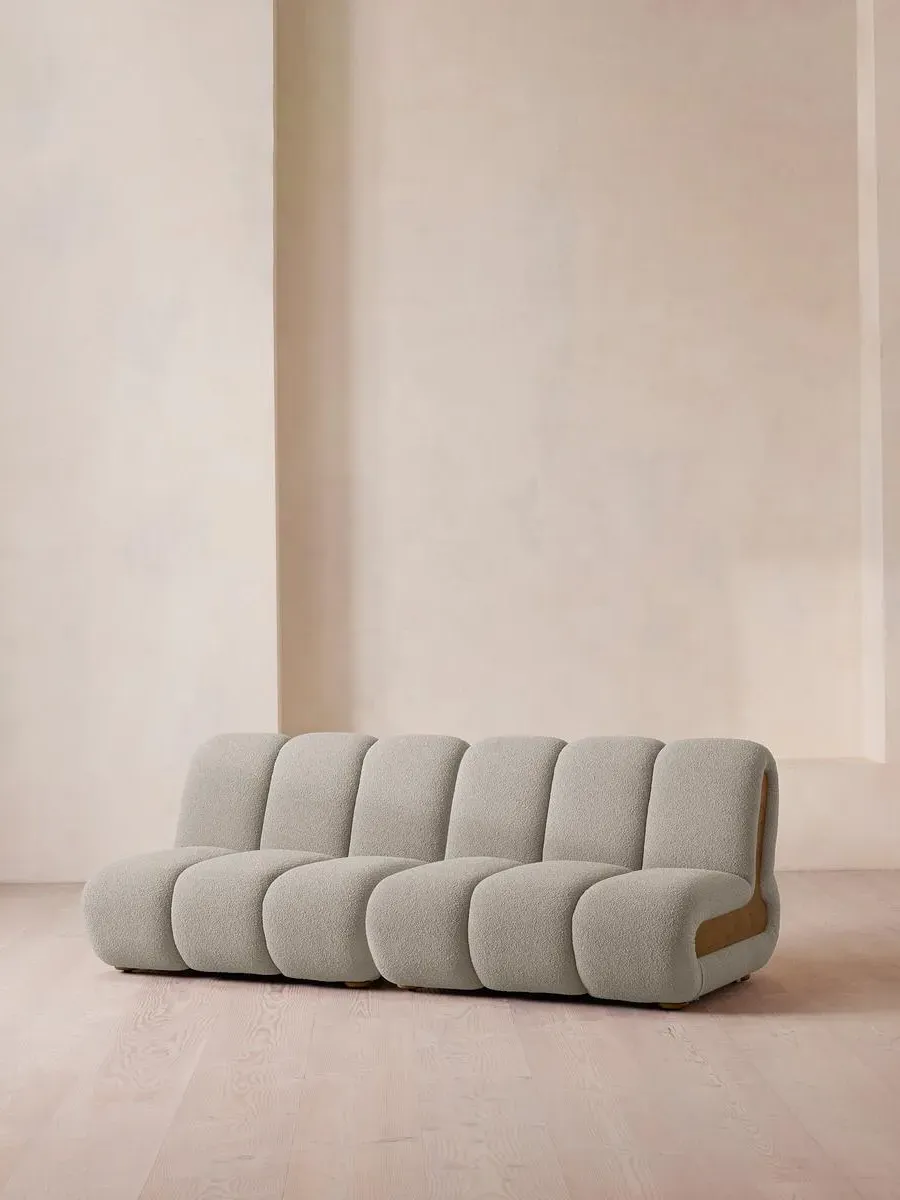4-Seater Modular Sofa with Oak Sides - Pistachio