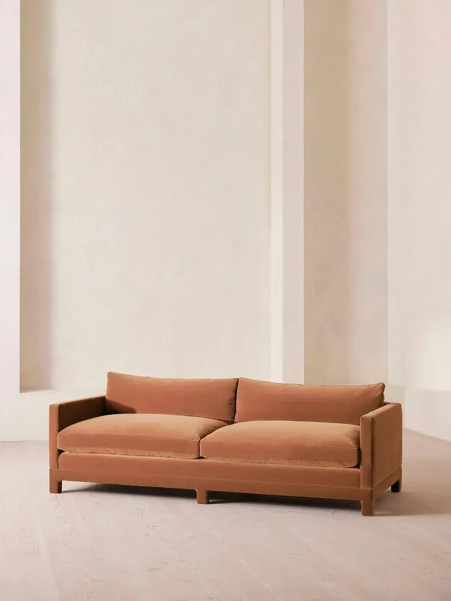 4-Seater Sofa with Deep Seat - Antique Rose, Velvet