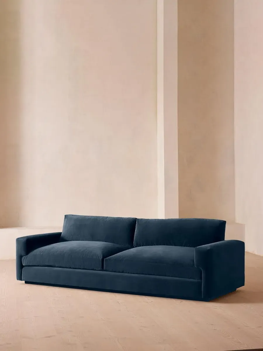 4-Seater Sofa with Deep Seat - Blue, Velvet