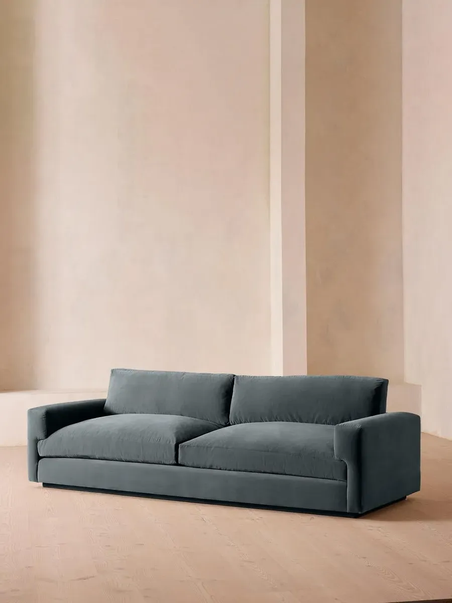 4-Seater Sofa with Deep Seat - Blue, Velvet