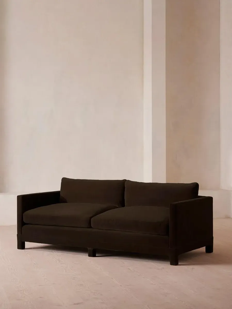 4-Seater Sofa with Deep Seat - Chocolate, Velvet