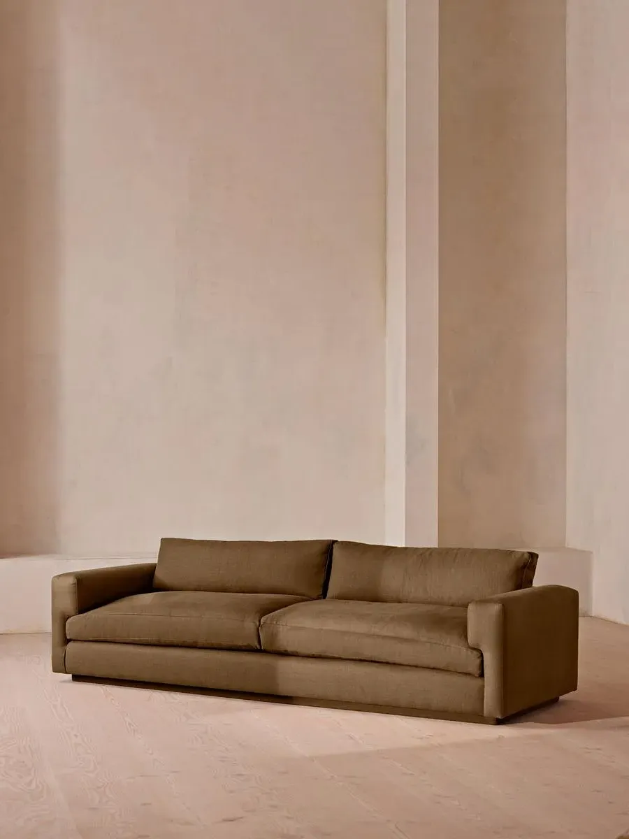 4-Seater Sofa with Deep Seat - Ochre, Linen