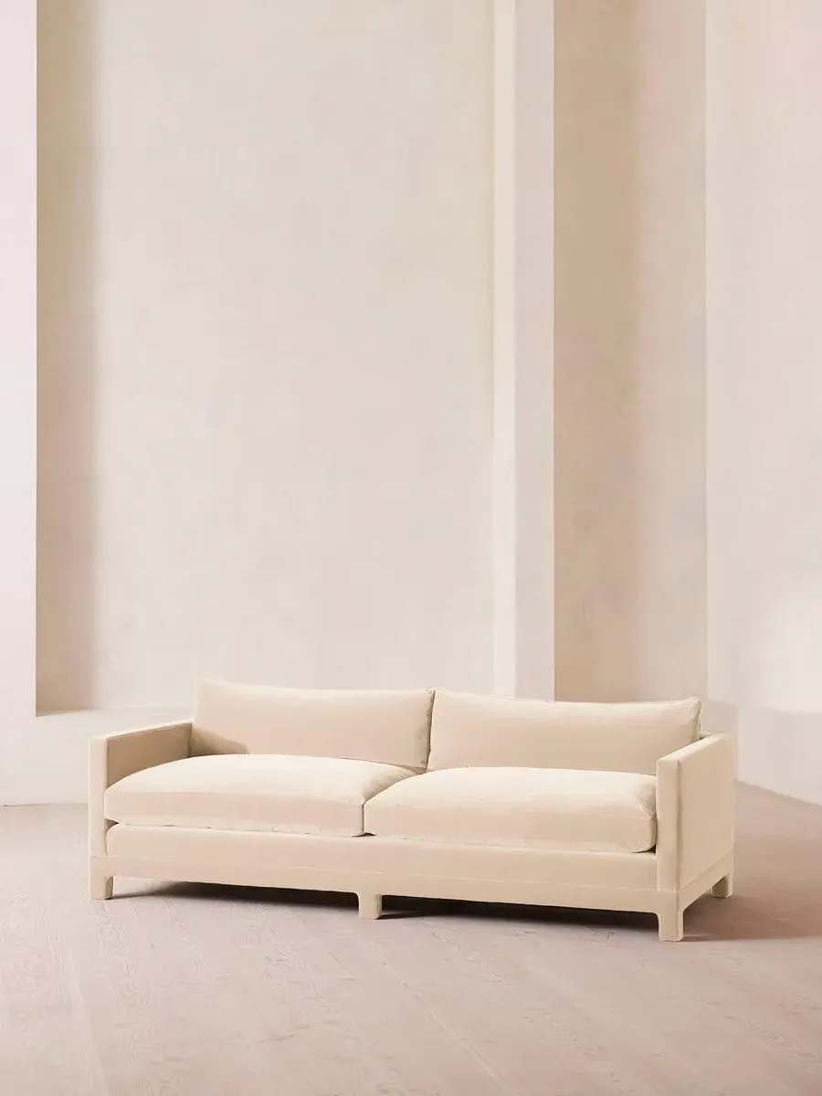 4-Seater Sofa with Deep Seat - Porcelain, Velvet