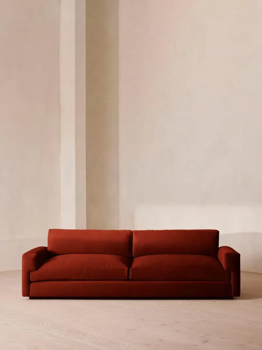 4-Seater Sofa with Deep Seat - Rust, Velvet