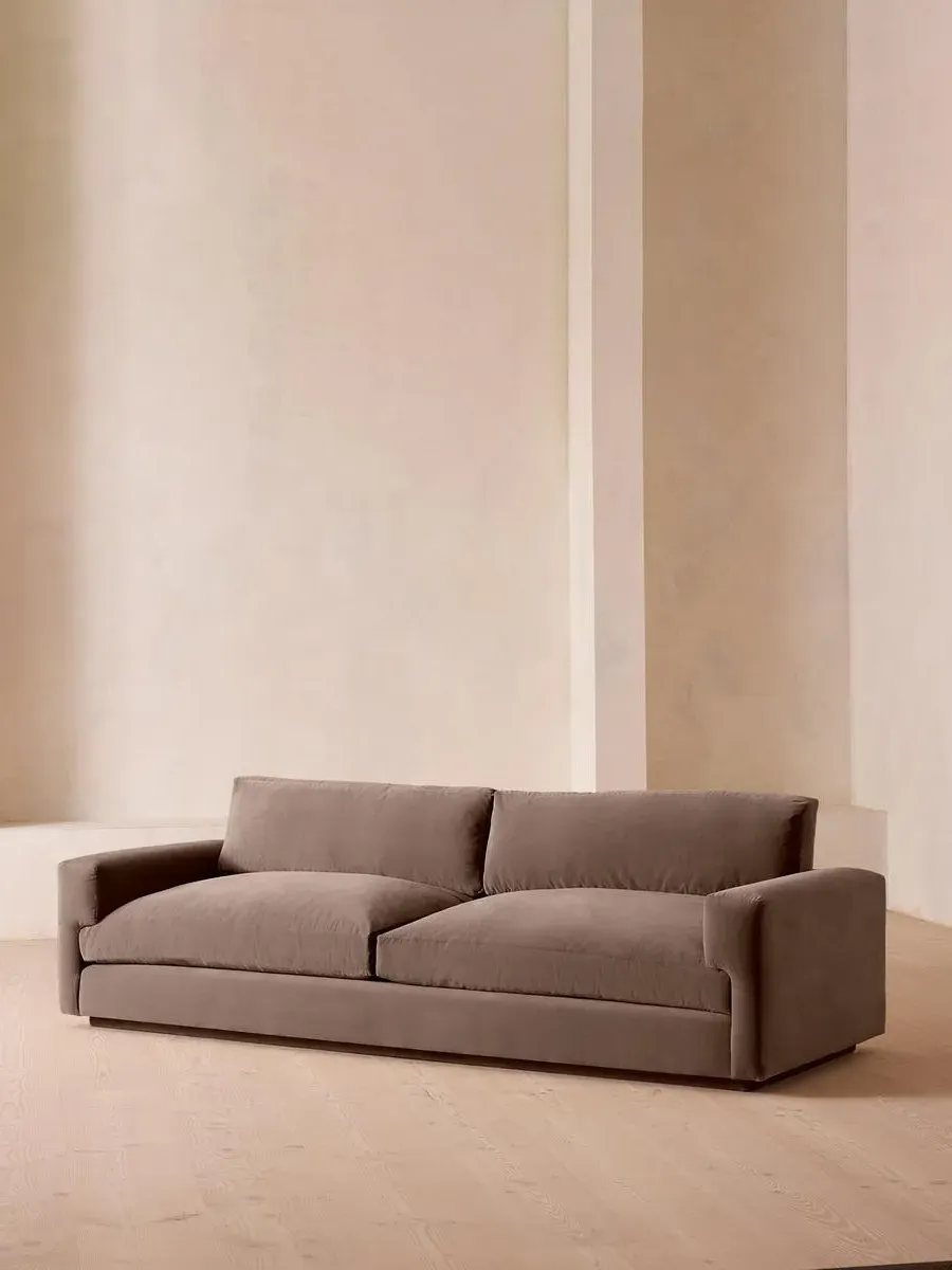 4-Seater Sofa with Deep Seat - Taupe, Velvet