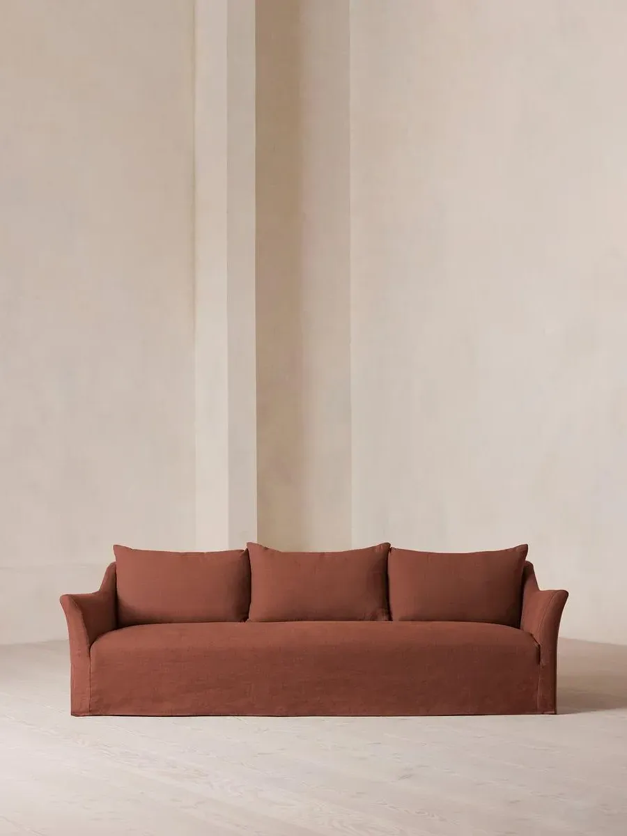 4-Seater Sofa with Flared Arms - Sienna, Linen