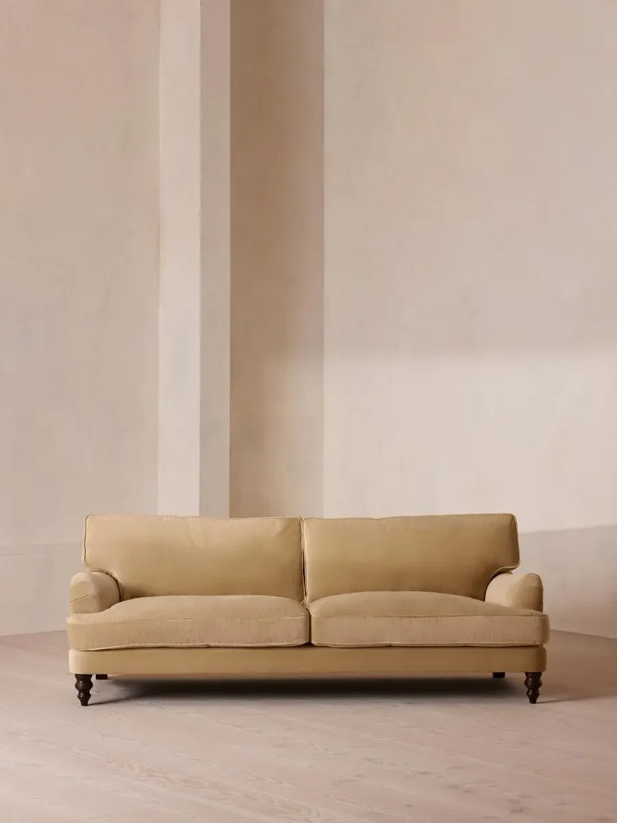 4-Seater Sofa with Roll Arms - Camel, Velvet