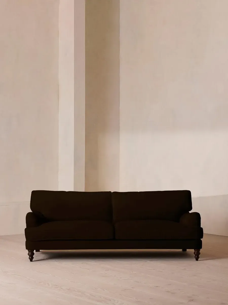 4-Seater Sofa with Roll Arms - Chocolate, Velvet