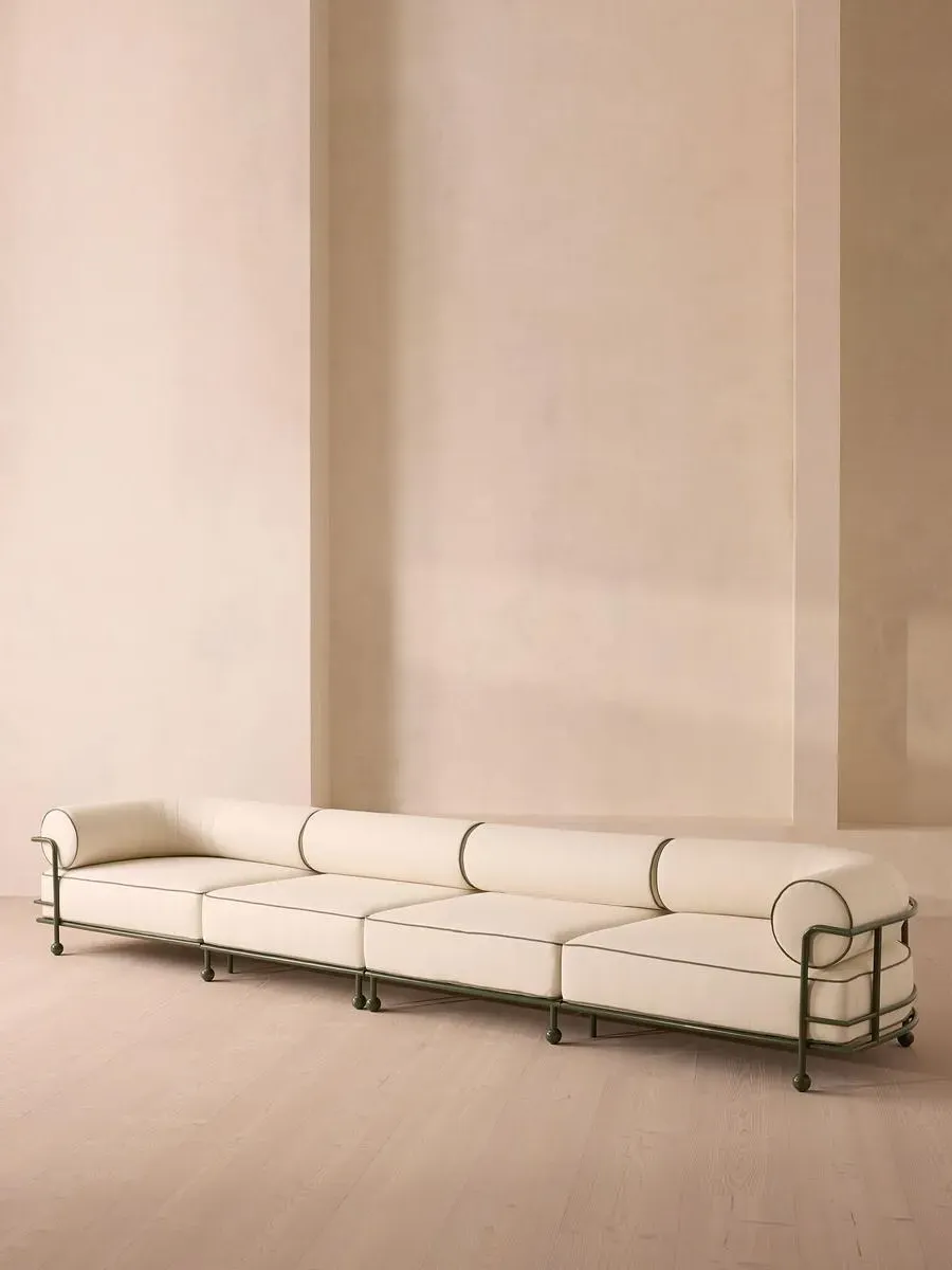 5-Seater Outdoor Sofa Modular - Off White, Linen image