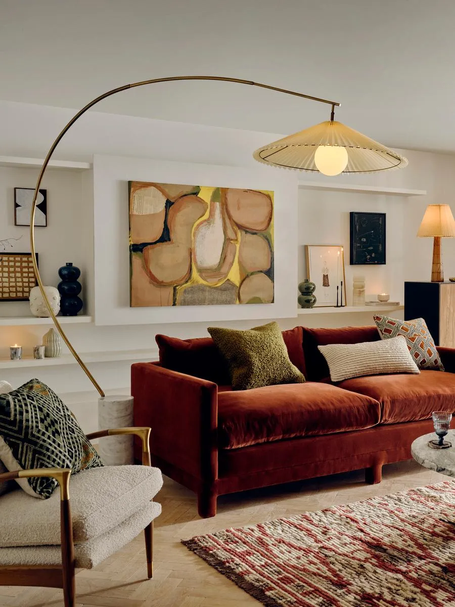 Arc Floor Lamp - Antique Brass, Marble image