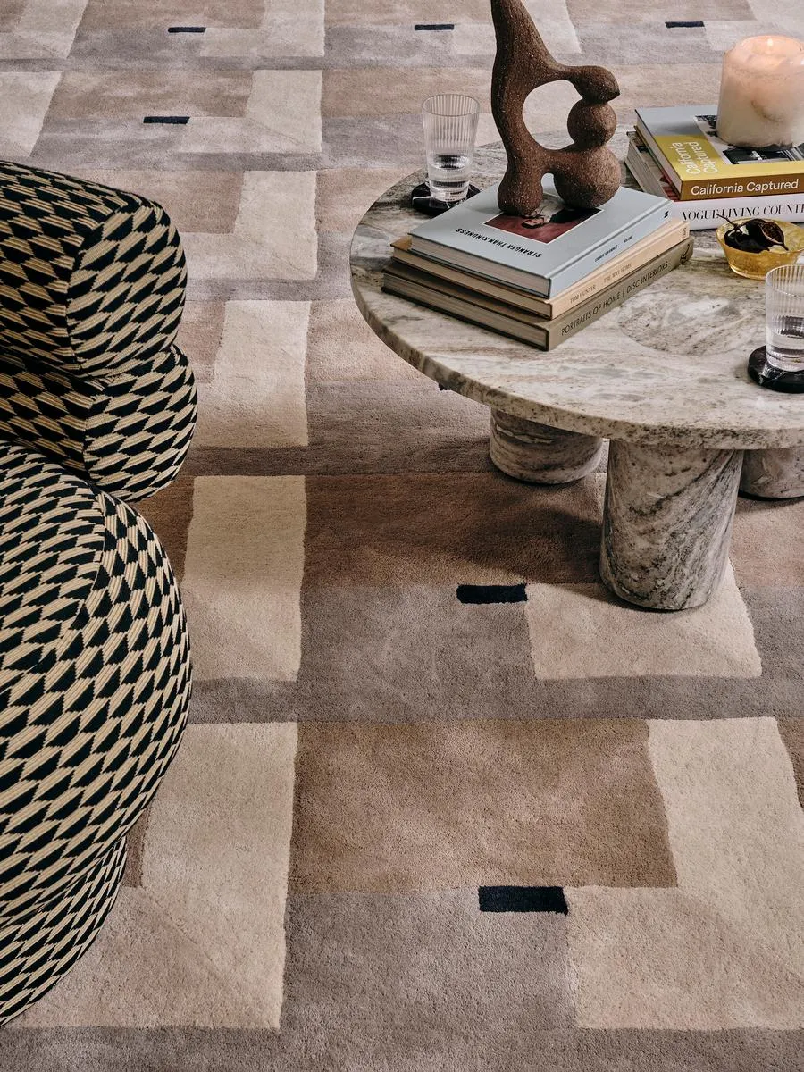 Area Rug Hand-Tufted - Cream, Wool