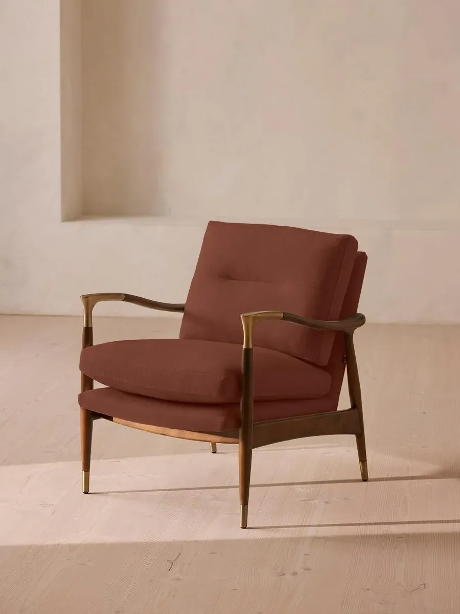 Armchair with Brass Details - Sienna, Linen