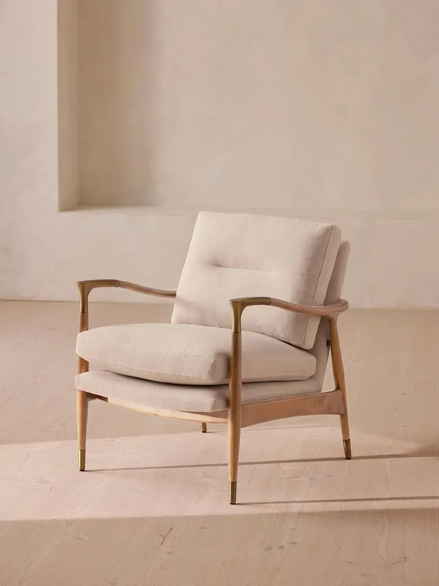 Armchair with Cushions - Bisque, Linen