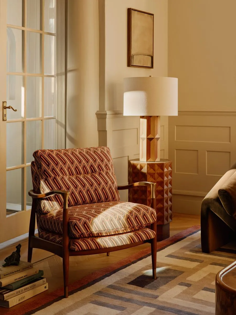 Armchair with Cushions - Jacquard Fabric image