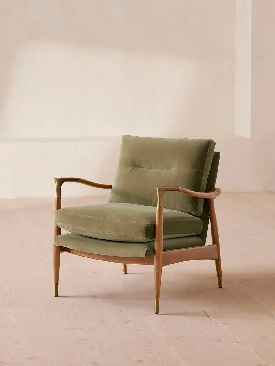 Armchair with Cushions - Lichen, Velvet
