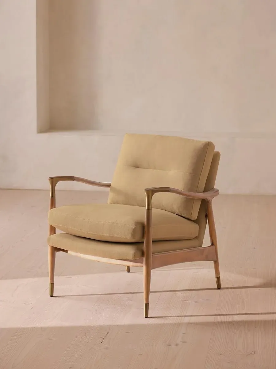 Armchair with Cushions - Wheat, Linen