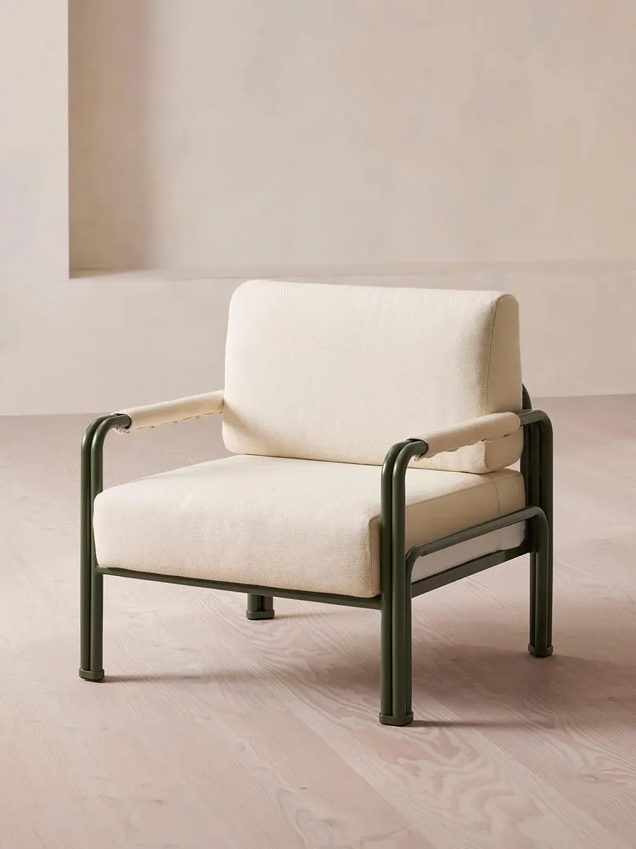 Armchair with Lattice Back - Green, Woven image