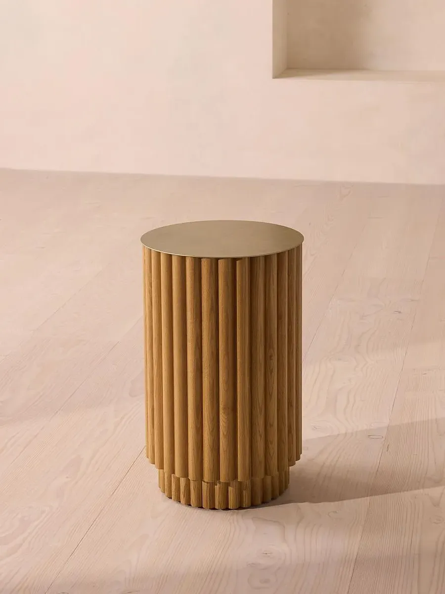 Barrel Side Table - Oak, Solid Wood image