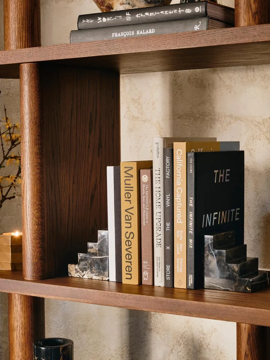 Bookends Set - Black, Portoro Marble image