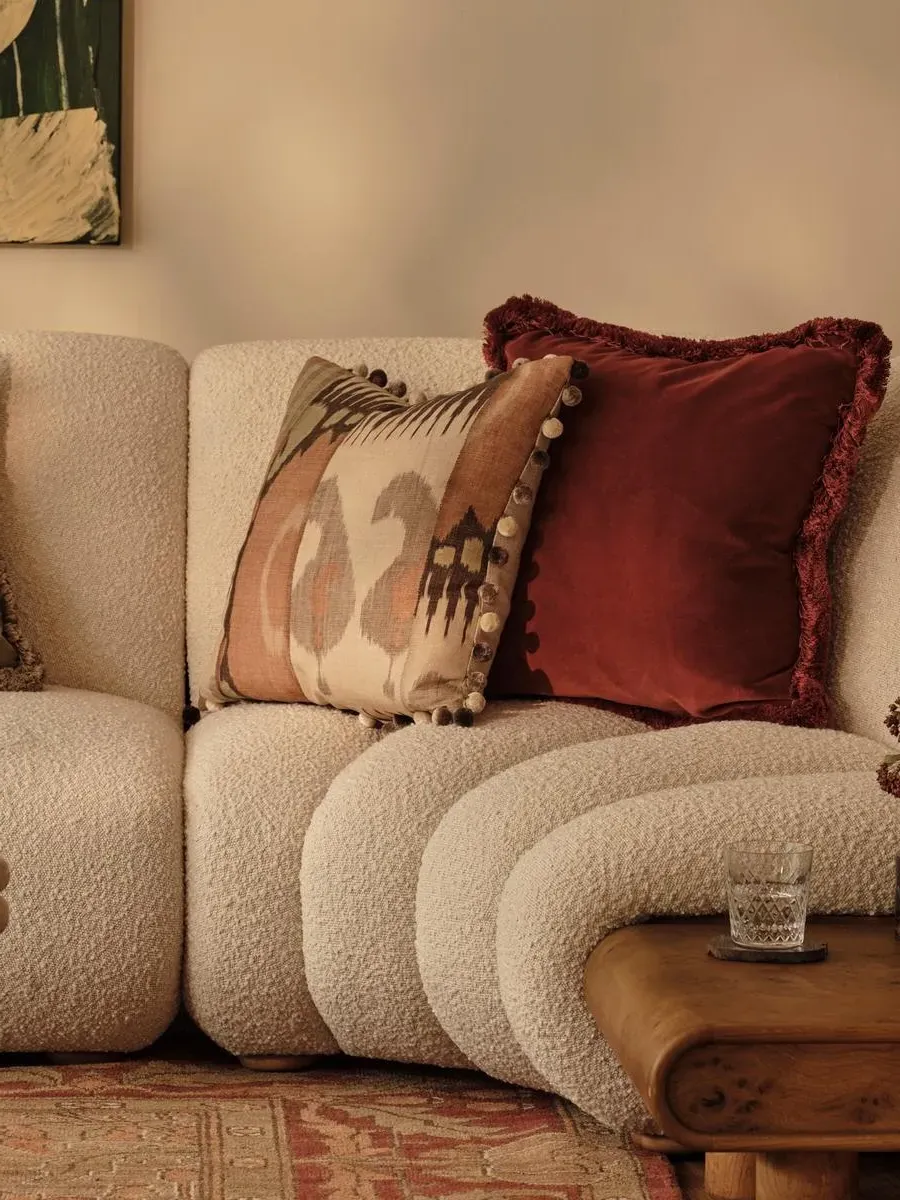 Broadwick Cushion with Pom-Pom Trim - Blush image