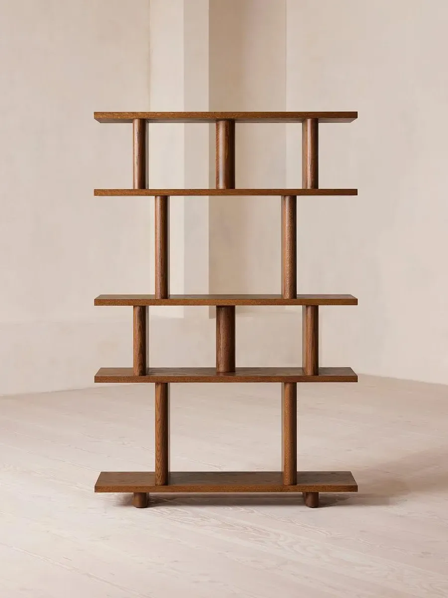 Centre Shelving Unit - Oak, Solid Wood image