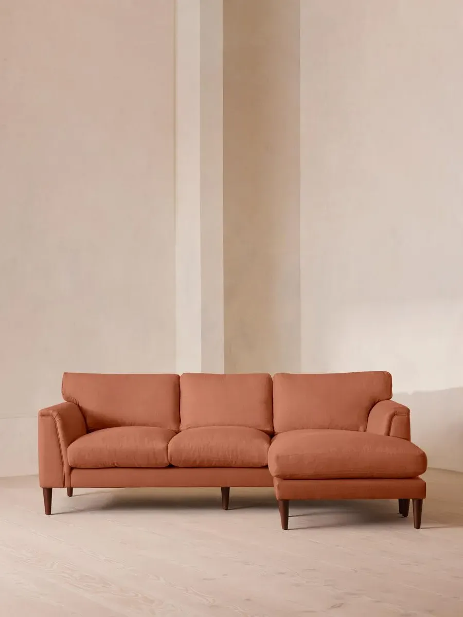 Chaise-end Sofa with Adjustable End - Antique Rose, Linen