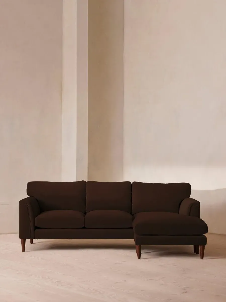 Chaise-end Sofa with Adjustable End - Camel, Velvet