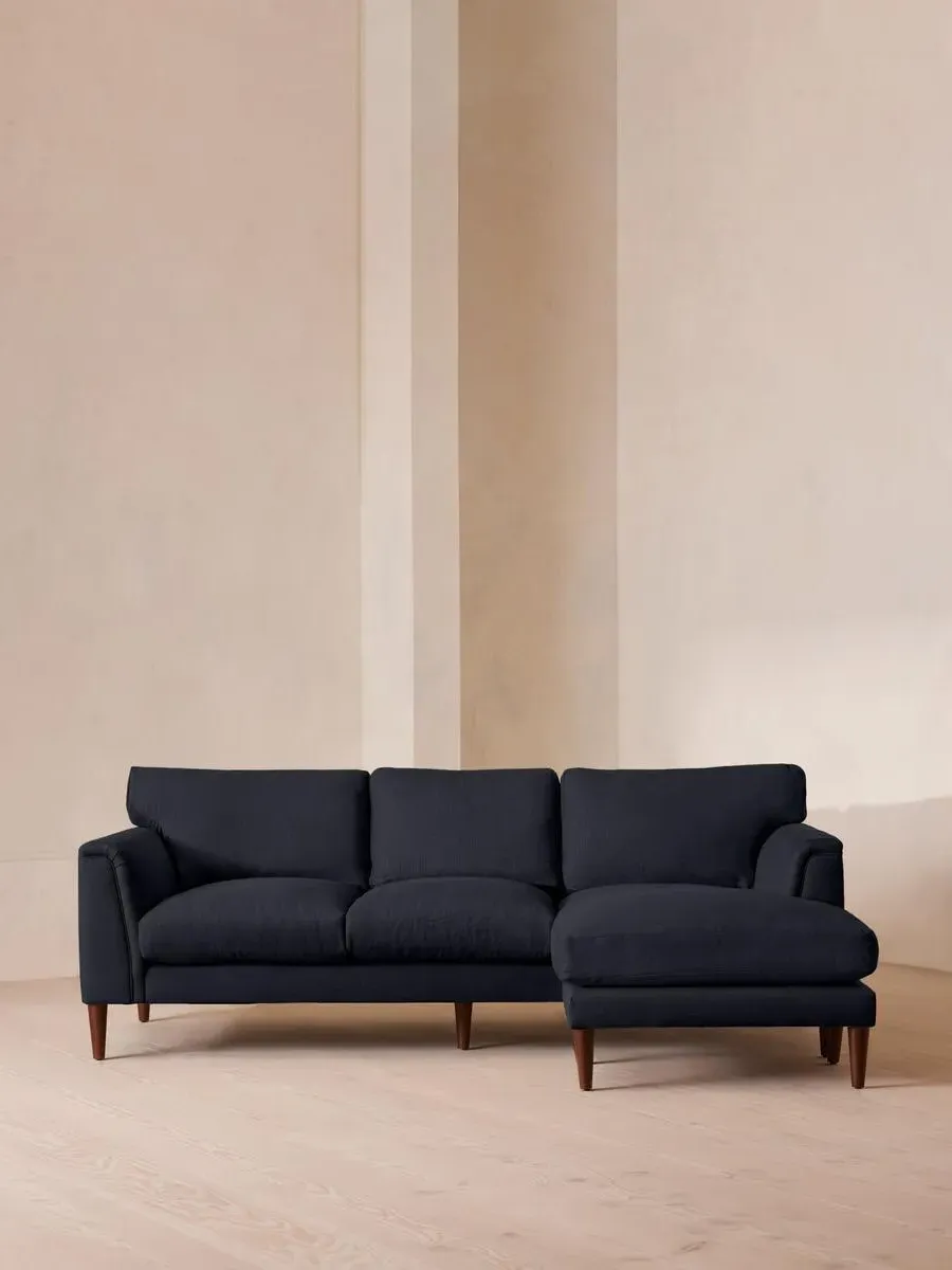 Chaise-end Sofa with Adjustable End - Indigo, Linen
