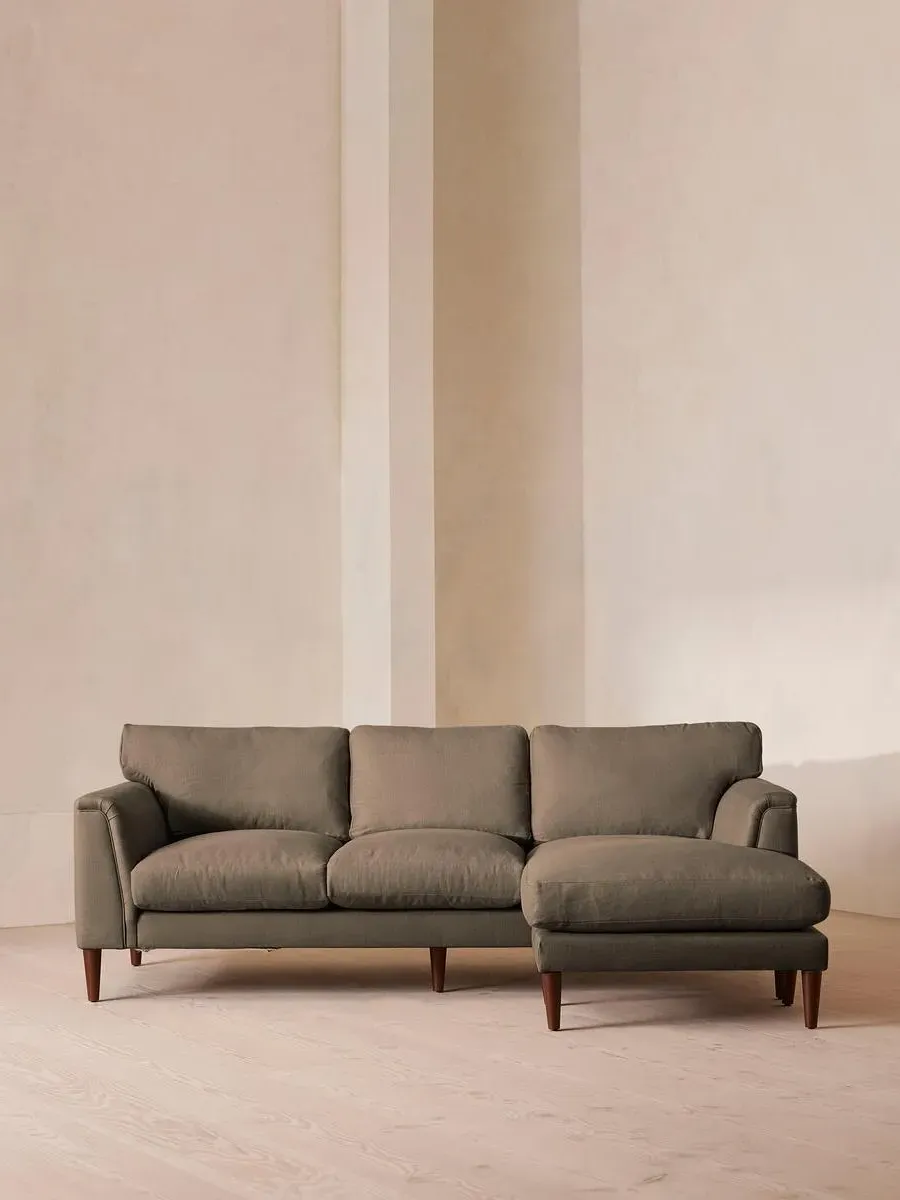 Chaise-end Sofa with Adjustable End - Mushroom, Linen