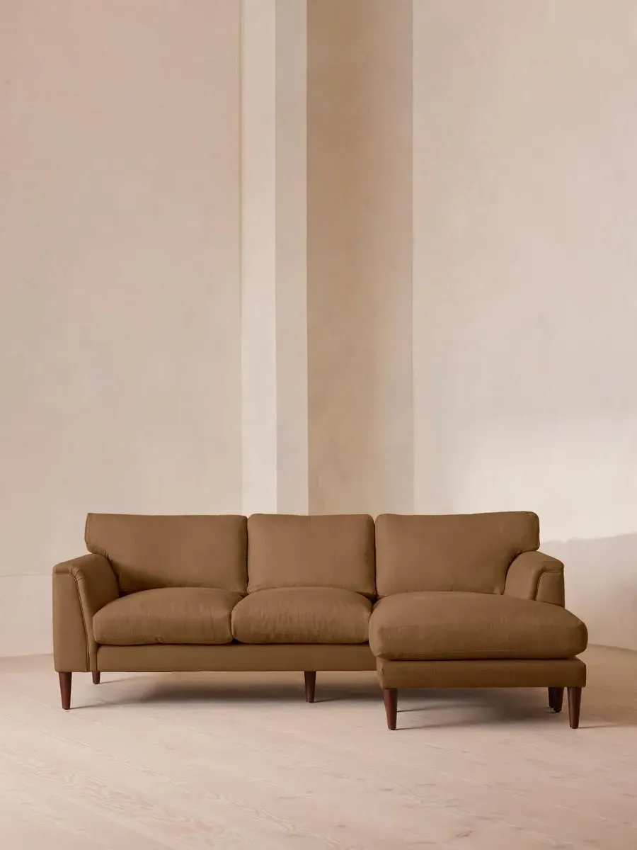 Chaise-end Sofa with Adjustable End - Ochre, Linen