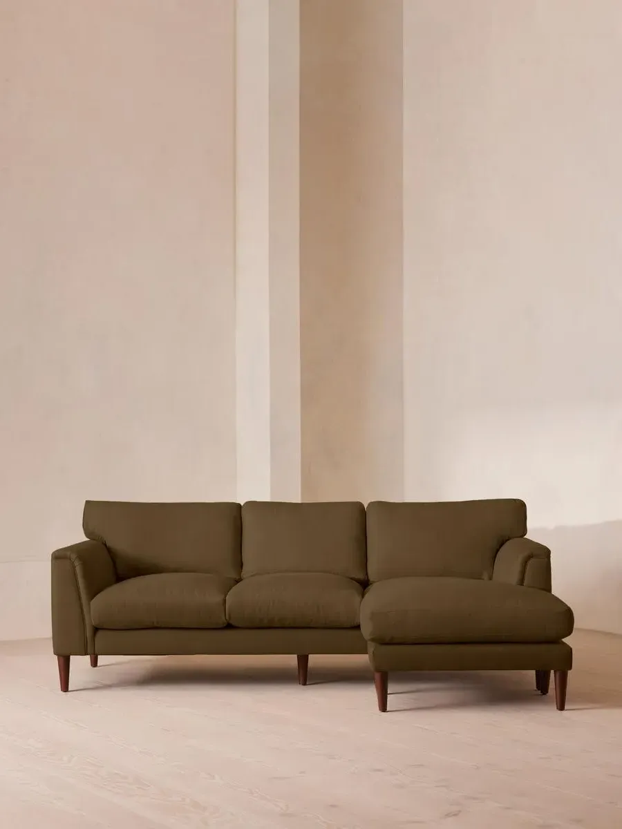 Chaise-end Sofa with Adjustable End - Olive, Linen
