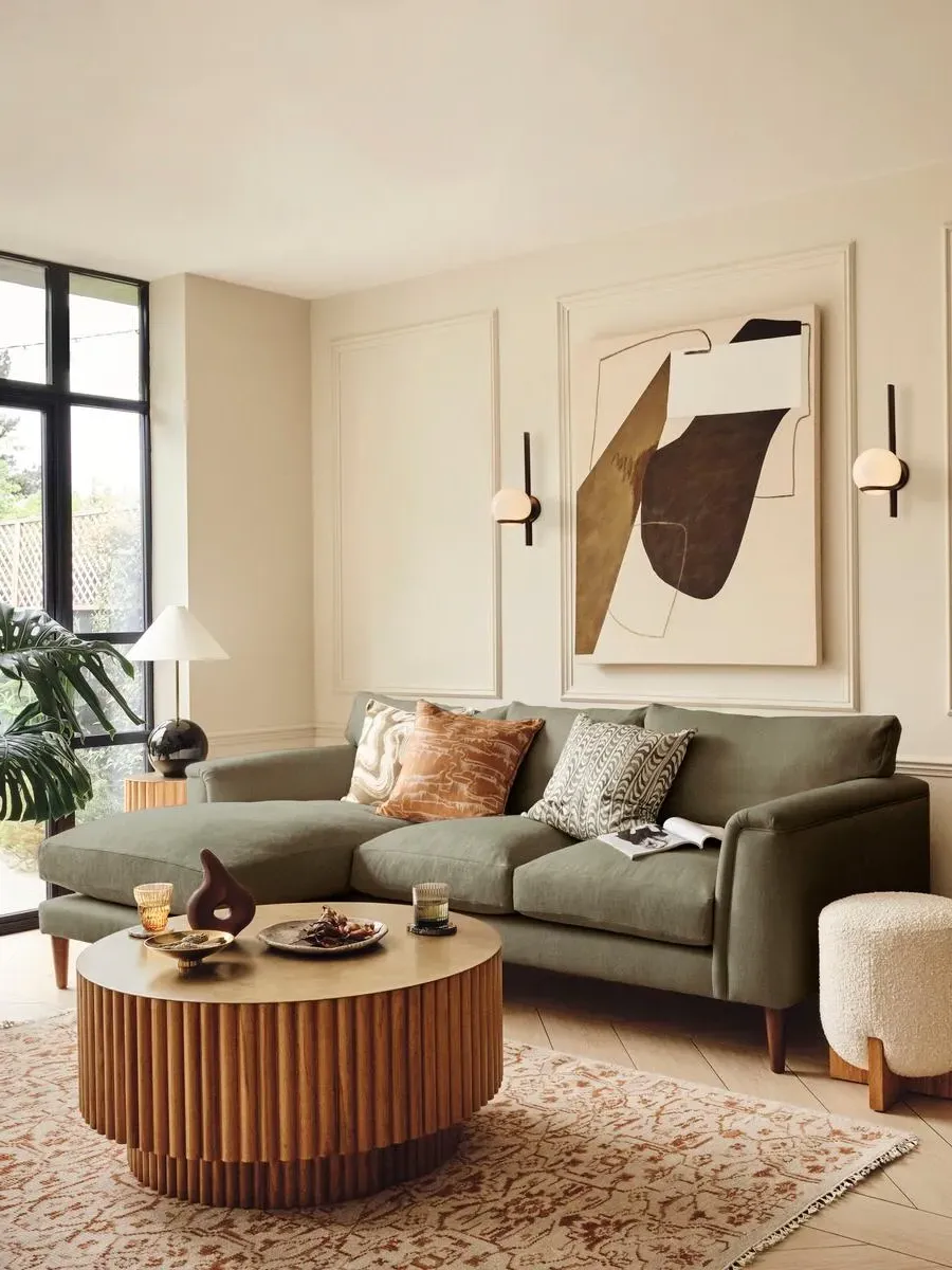 Chaise-end Sofa with Adjustable End - Sage, Linen
