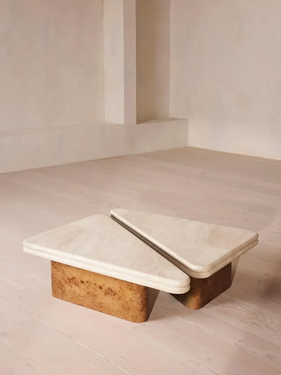 Coffee Table Set - Royal Diana Marble, Oak image