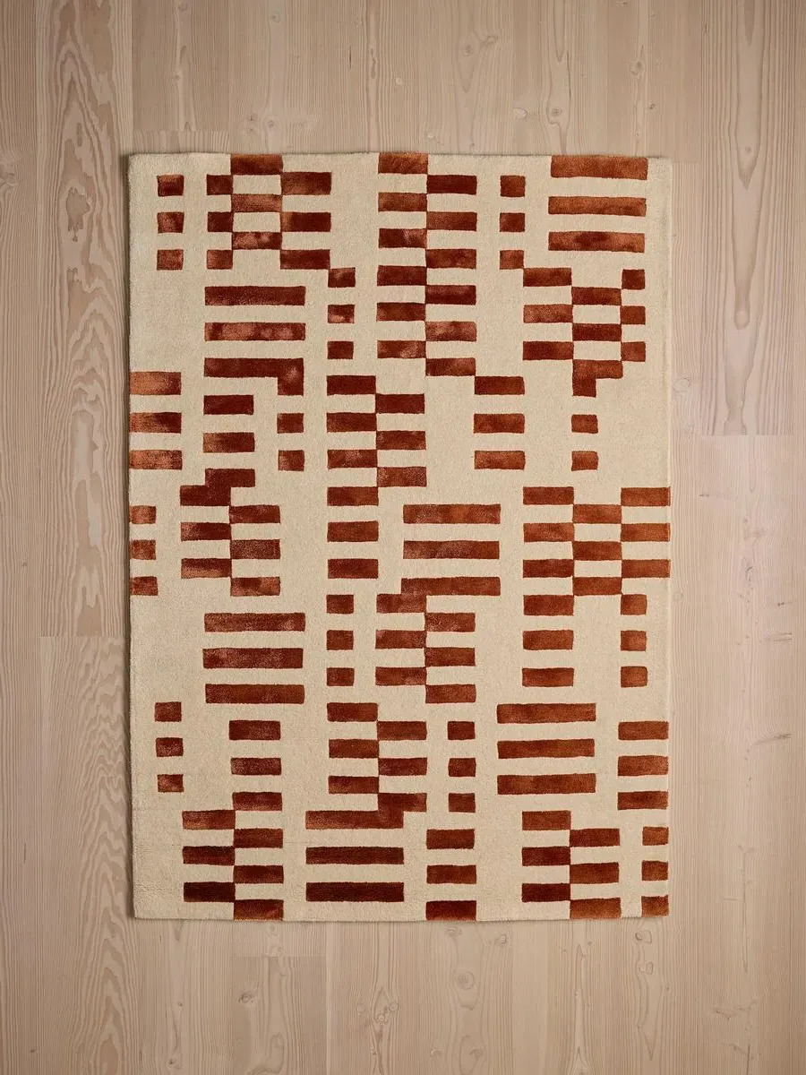 Compact Area Rug Hand-Tufted - Rust, Wool image