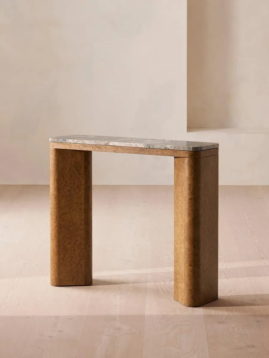Console Table with Oak Legs - Quartzite Top image