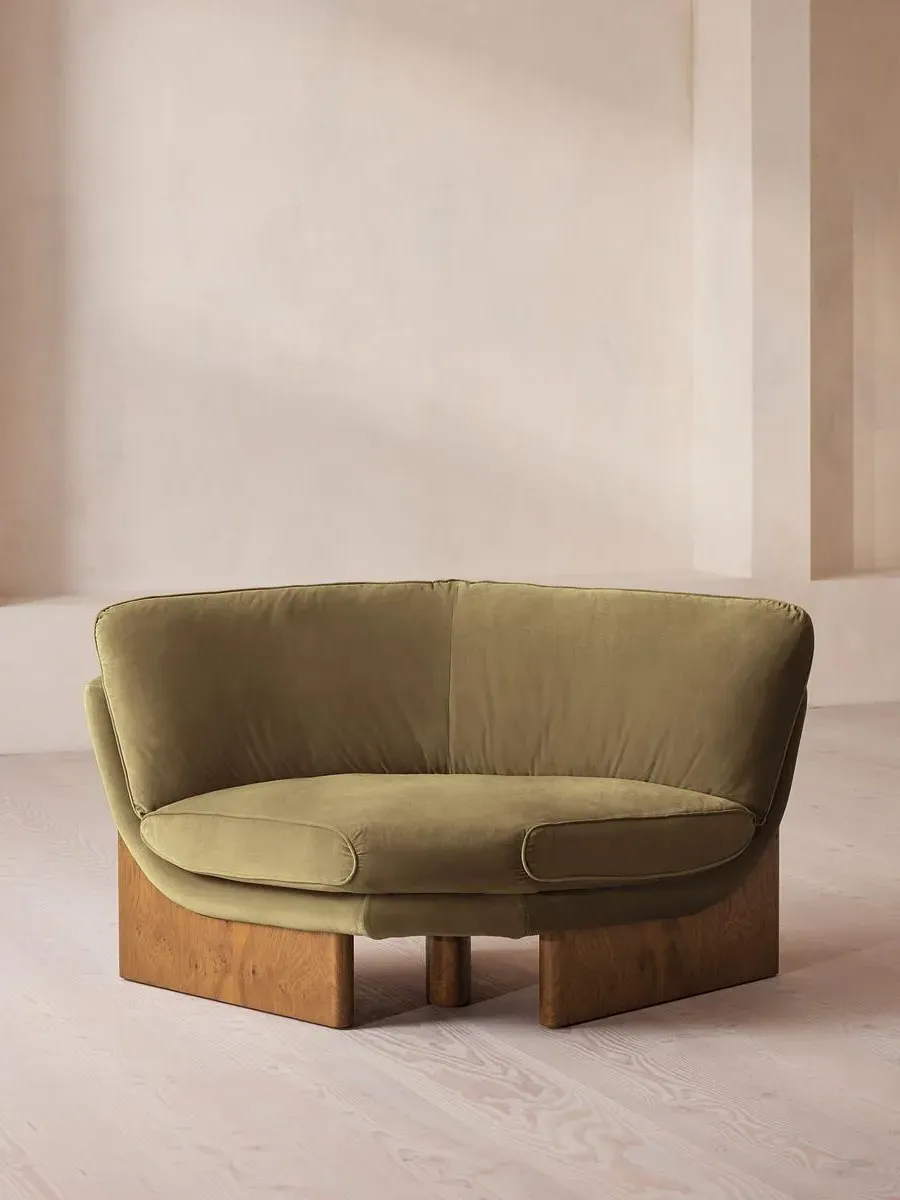 Corner Chair with Cushions - Lichen, Velvet