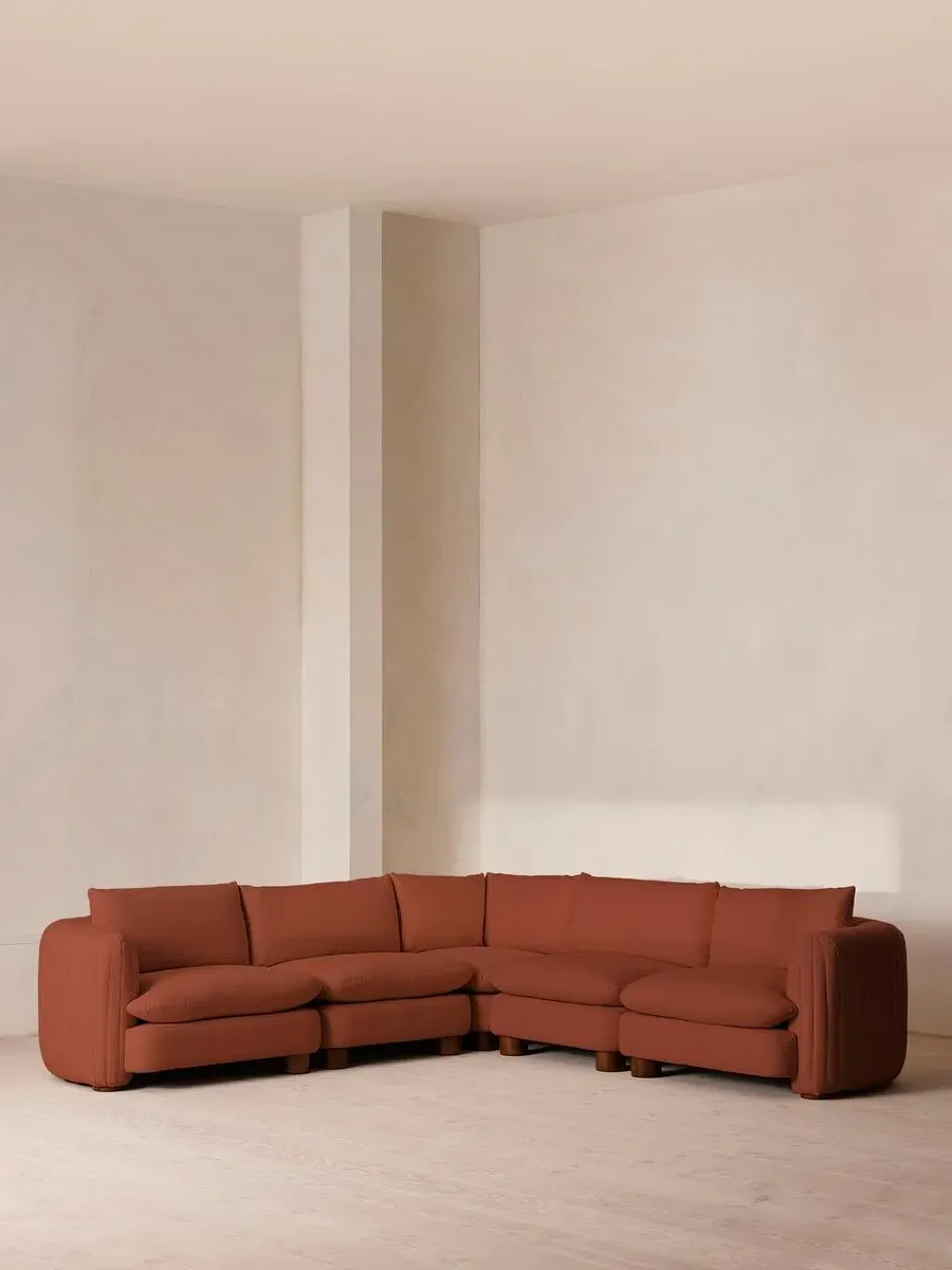 Corner Modular Sofa with Deep Seat - Antique Rose, Linen image
