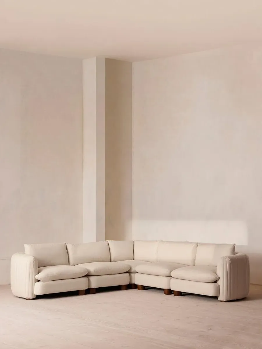 Corner Modular Sofa with Deep Seat - Bisque, Linen